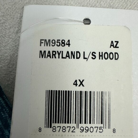 American Fighter Maryland Long Sleeve Hooded Shirt 4X Blue Cotton Blend Mens - Picture 5 of 6